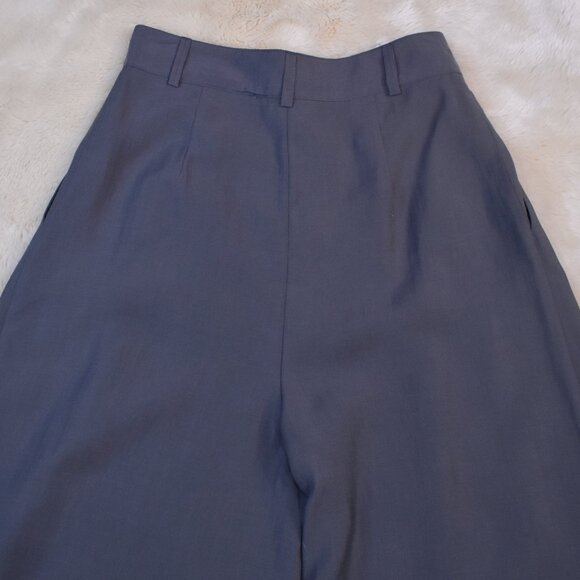 Zara Super High Rise Wide Leg Cropped Gray Dress Pants Women’s Small Work Chic - Picture 5 of 13